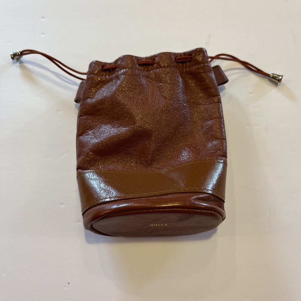Rolfs Rust Brown Cowhide Suede Leather Jewelry Case Travel Pouch Vintage